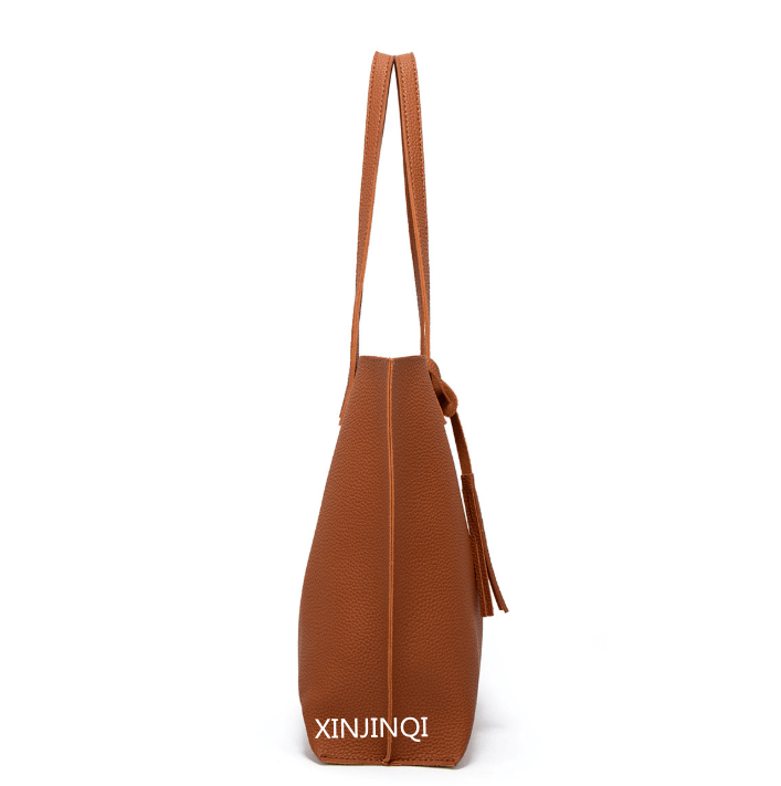 Sac fourre-tout en cuir PU pour femme avec bracelet  