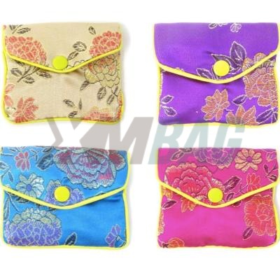 Pochettes de sac à main de bijoux de style de soie chinoise de polyester
